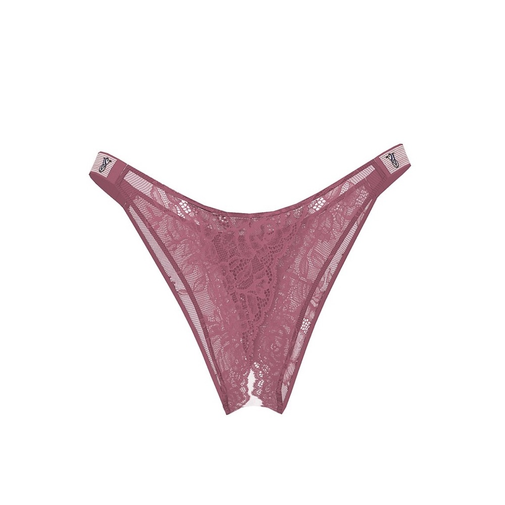 Victoria’s Secret Shine Strap Crotchless Lace Panty